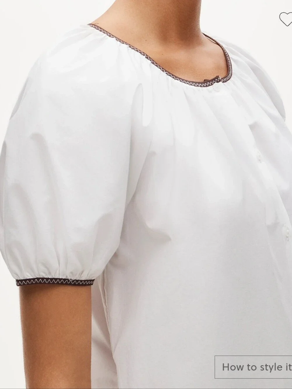 Puff Sleeve Popover Dress Cotton Poplin Tall Small